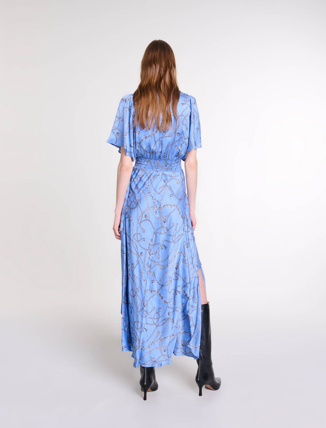 Racheliani Dress - Blue Chain Print