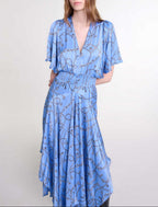 Racheliani Dress - Blue Chain Print