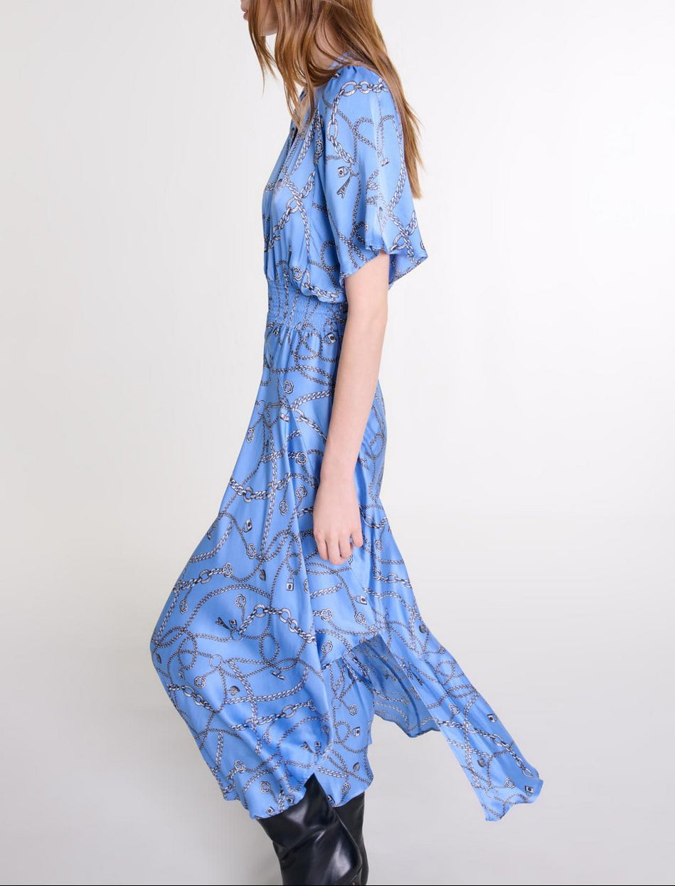 Racheliani Dress - Blue Chain Print