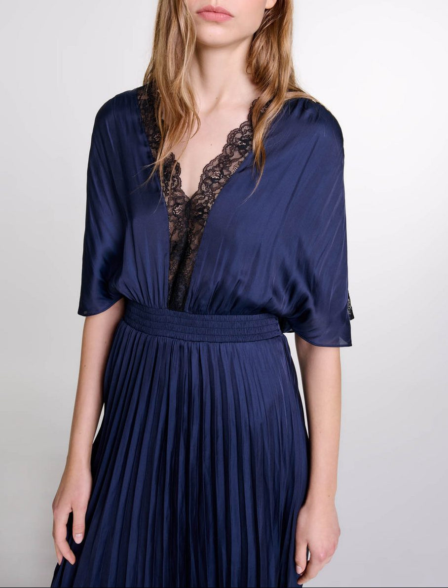 Rachelace Dress - Navy/Black