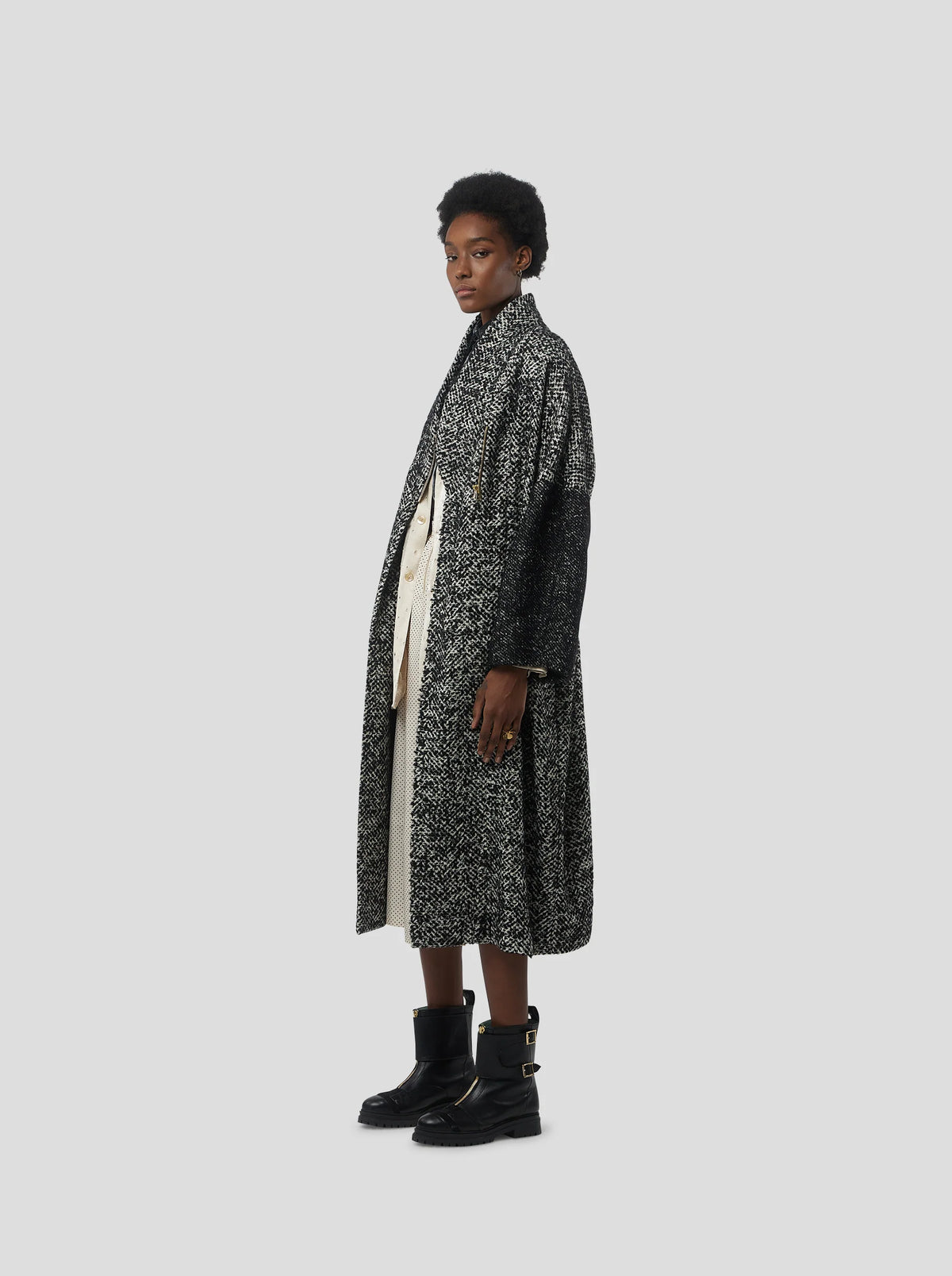 Manteau Eren In Speckled Grandfather-Style Wool