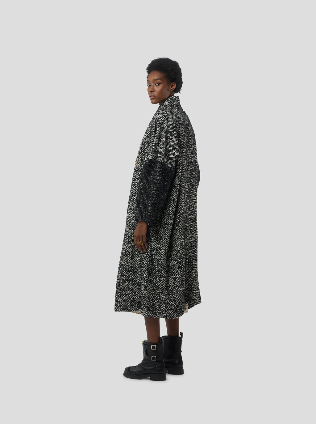 Manteau Eren In Speckled Grandfather-Style Wool