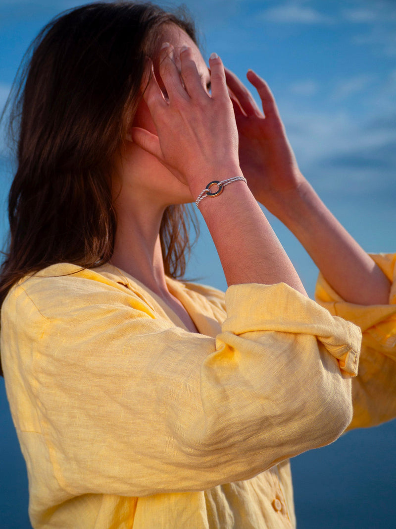 Bracelet Marche - Rayé Beige Et Blanc