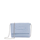 Alibi - Sac Chaîne Shoulder Bag Marie Martens Bleu clair en cuir velours (daim) et cuir grainé 