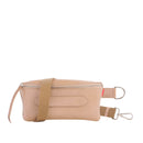 Coachella2 - Sac ceinture Beltbag Marie Martens Beige cuir vernis froissé - Zip beige 