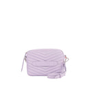Bento - Sac Porté Épaule Handbag Marie Martens Lilas matelassé en cuir lisse - Zip rose fluo 