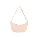 Smile - Sac Porté Croisé Shoulder Bag Marie Martens Crème en cuir grainé - Zip rose fluo 