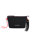 Pochette en toile noire Marie Martens avec fermeture zippée et charms Octopus en cuir attaché