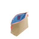 Intérieur de pochette en toile Marie Martens avec une doublure en nylon bleue