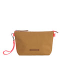 Pochette en toile camel Marie Martens avec fermeture zippée 