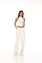 Lara Jeans - White Paisley