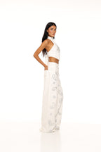 Lara Jeans - White Paisley