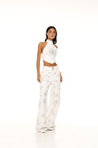 Lara Jeans - White Paisley