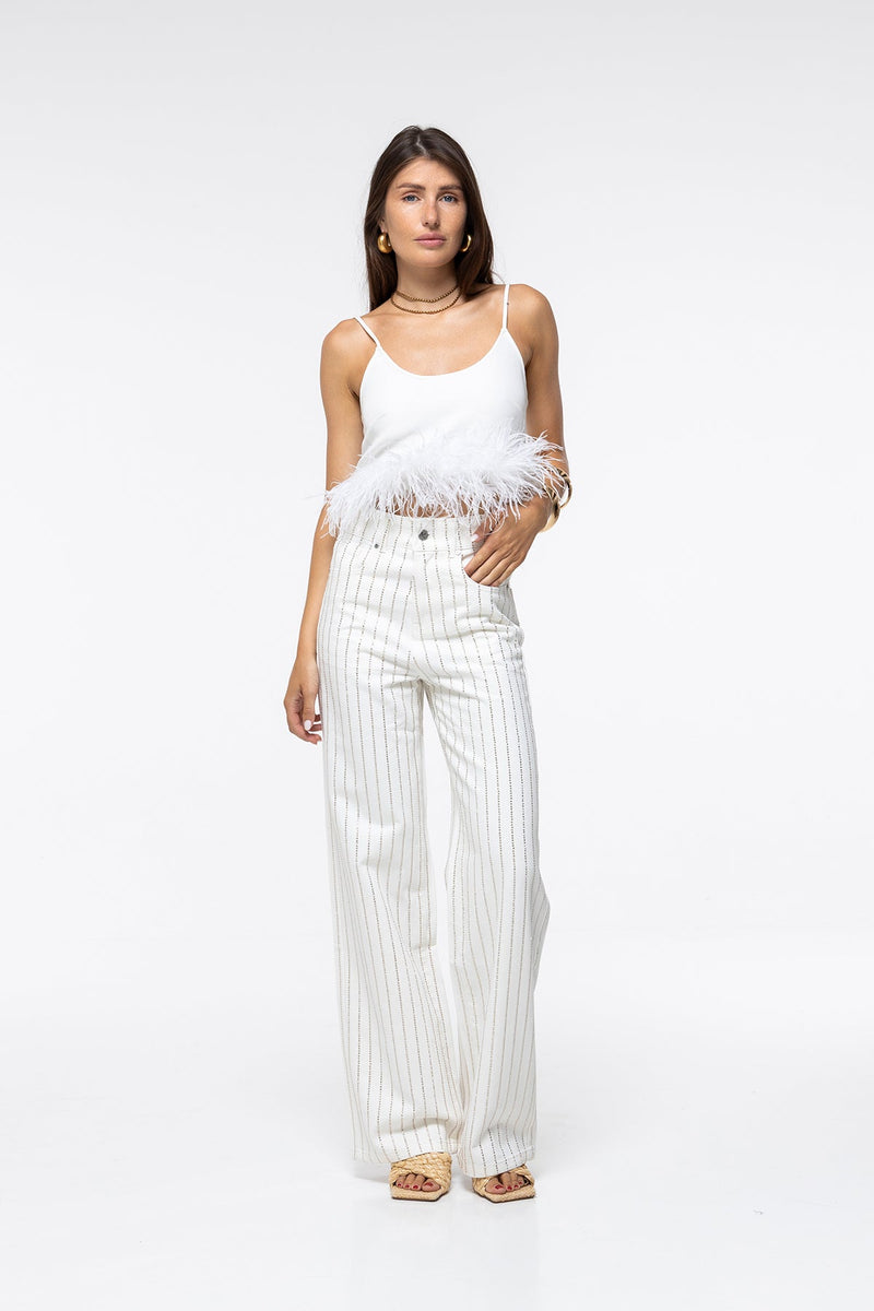Jeans Scarlett - Strass Blanc