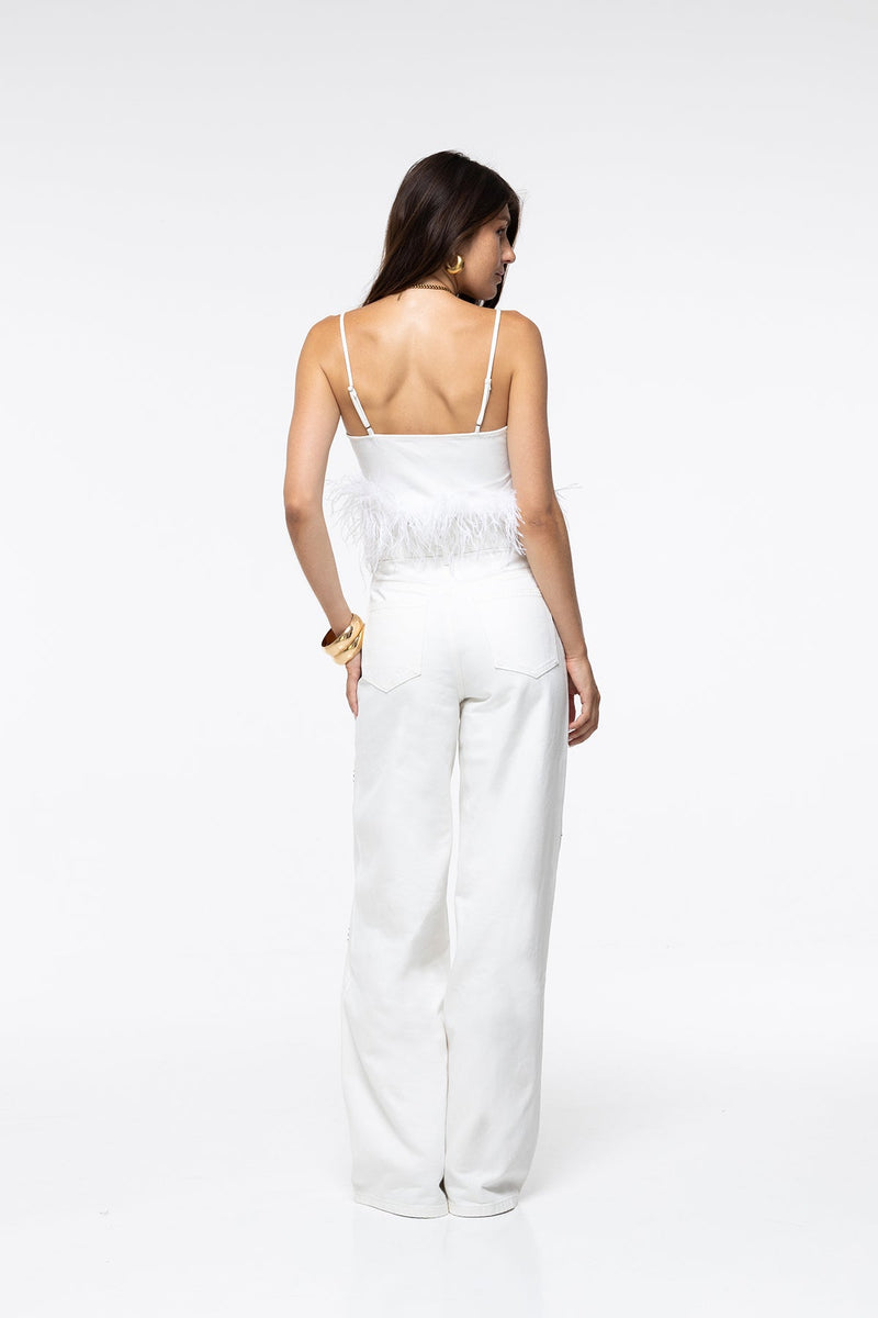 Jeans Lara - Paisley Blanc