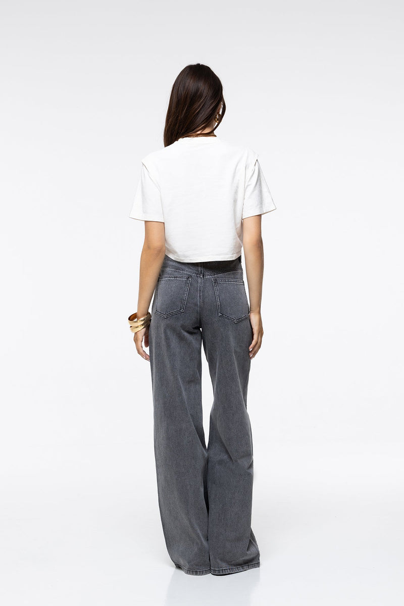 Jeans Lara - Strass Gris