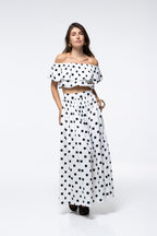 Flavy Skirt - White Polka
