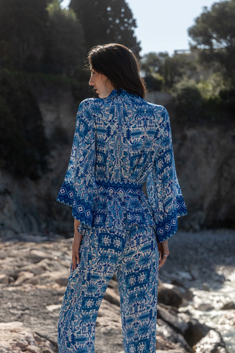 Pantalon Kenza - Bleu Aztec
