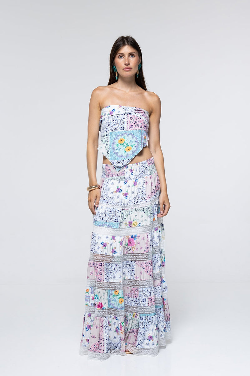 Jupe Thea - Paisley Floral Patch