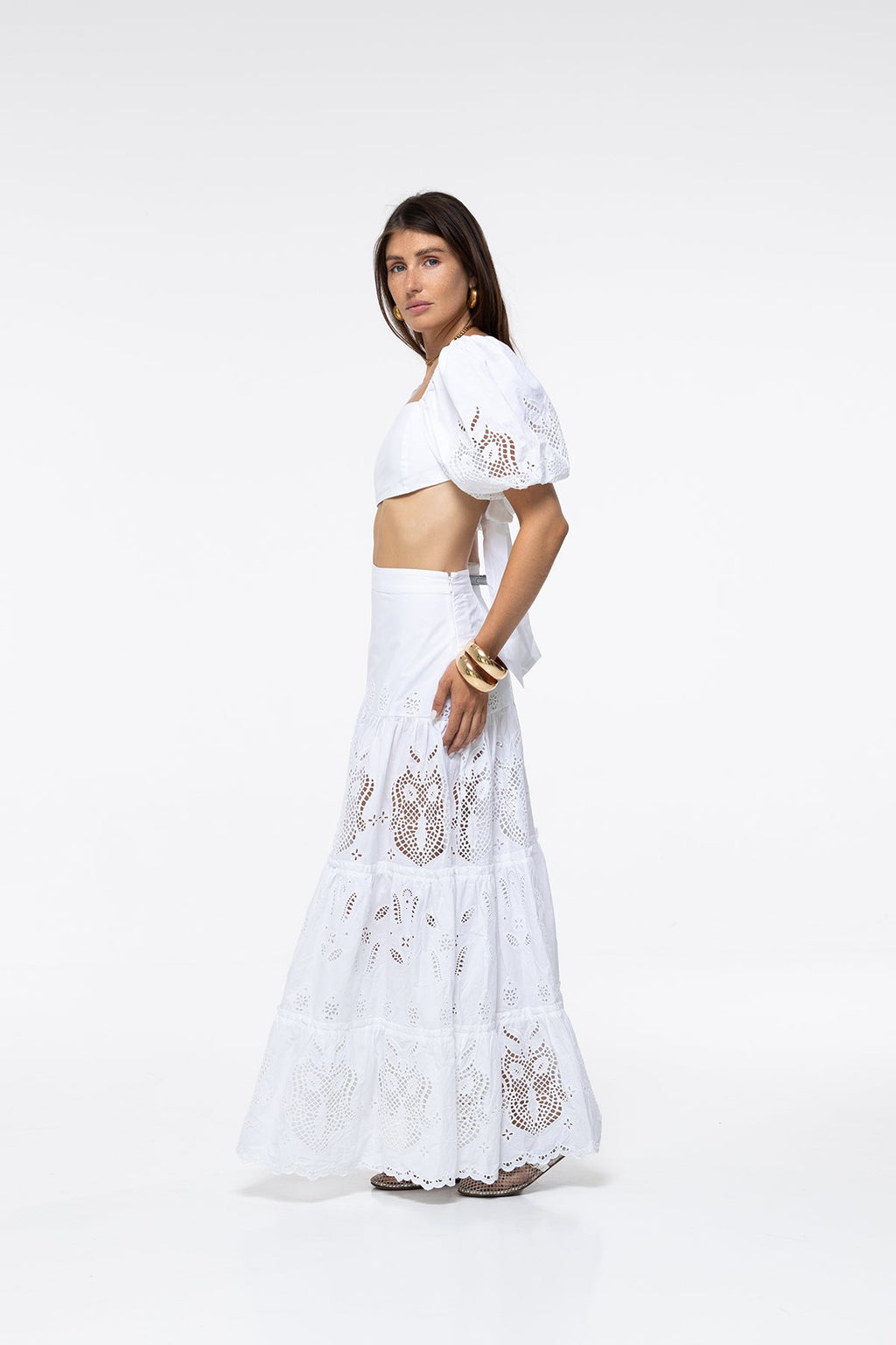 Alissa Skirt - White Embroidery