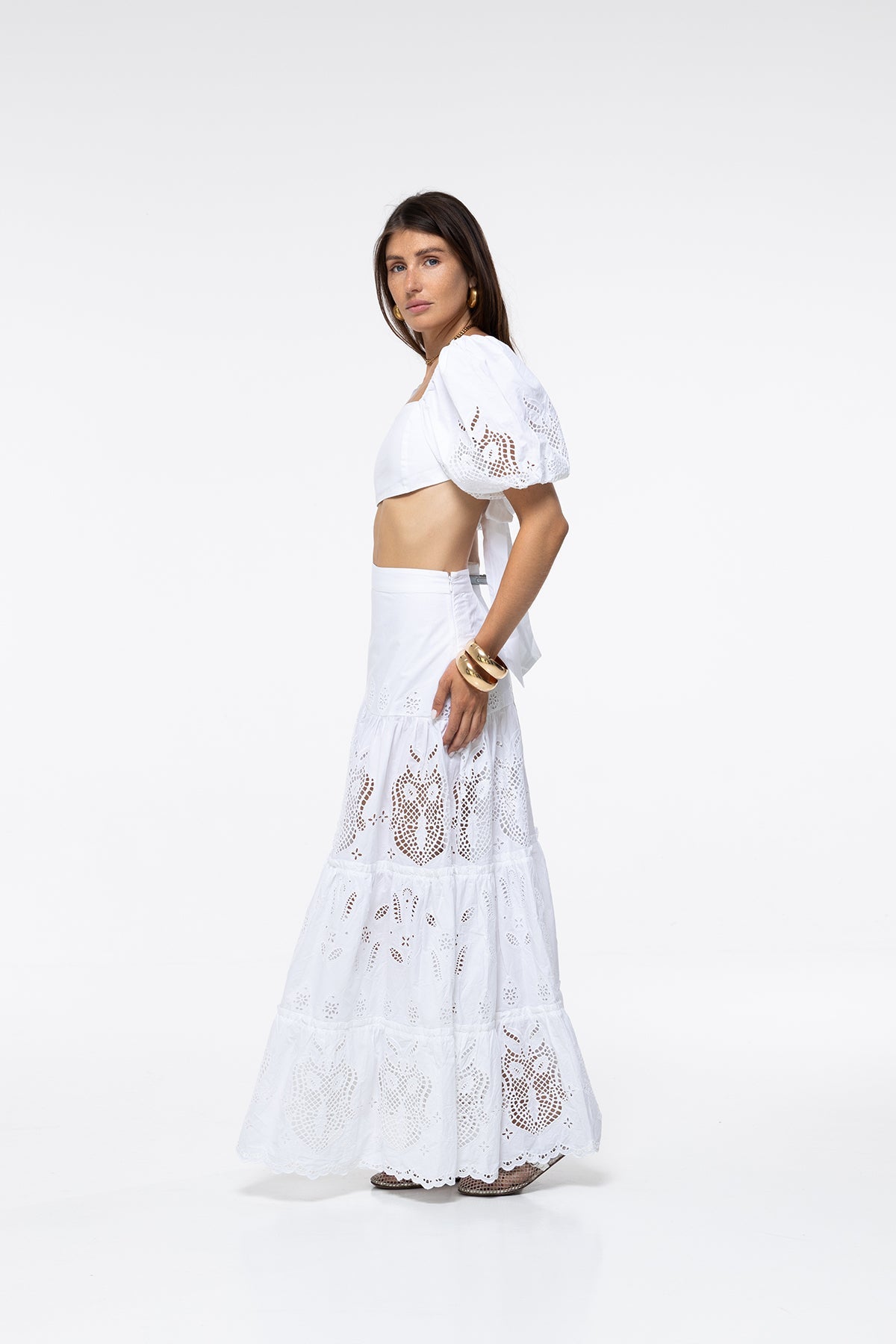 Alissa Skirt - White Embroidery