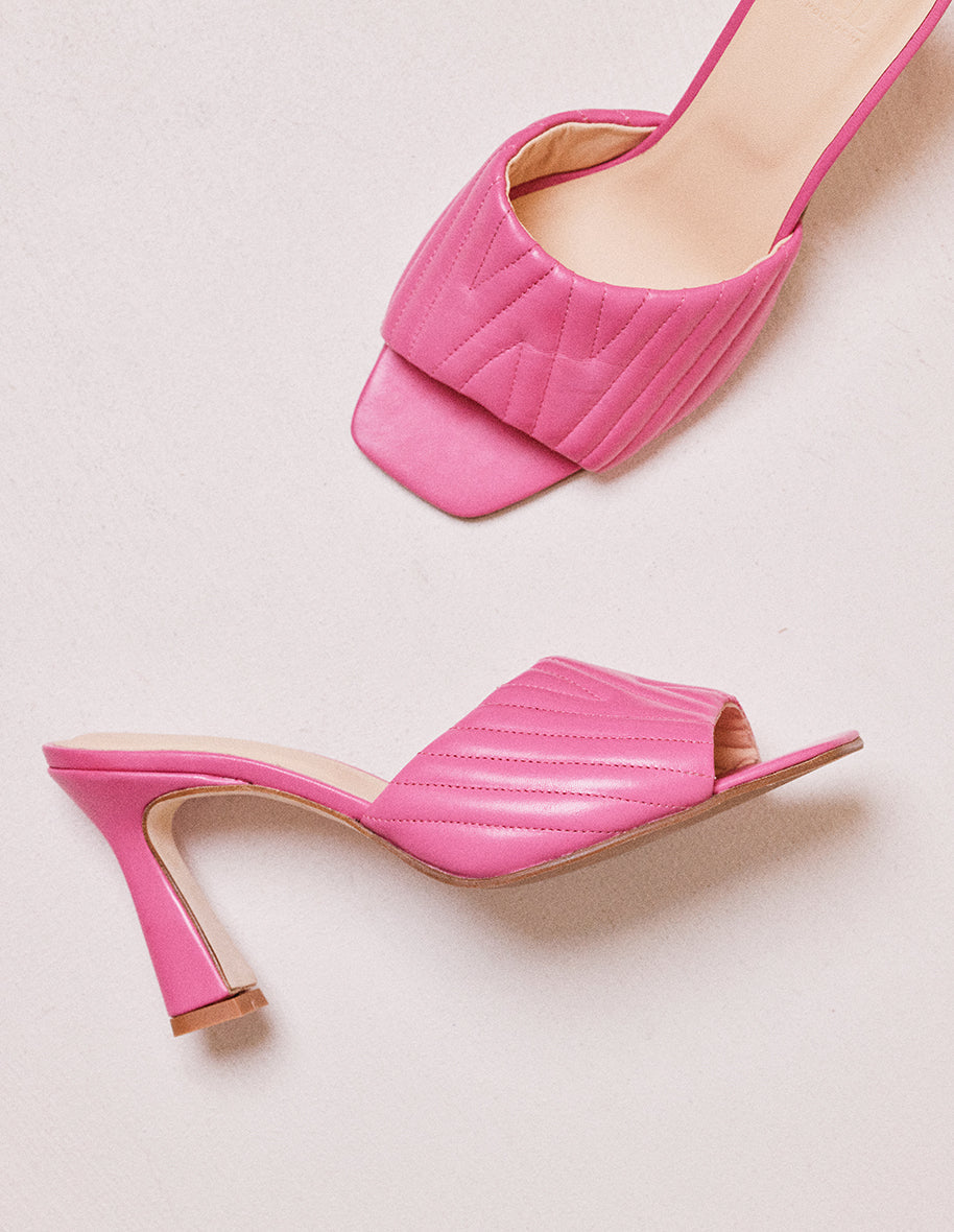Mule en cuir fuchsia Martha - M.Moustache