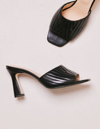 Mule en cuir noir Martha - M.Moustache