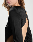 Martin Martin - Robe Courte Bonnie Satin Noir - Femme