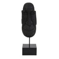 Estatua de rostro negro de madera sobre soporte Mask