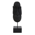 Estatua de rostro negro de madera sobre soporte Mask