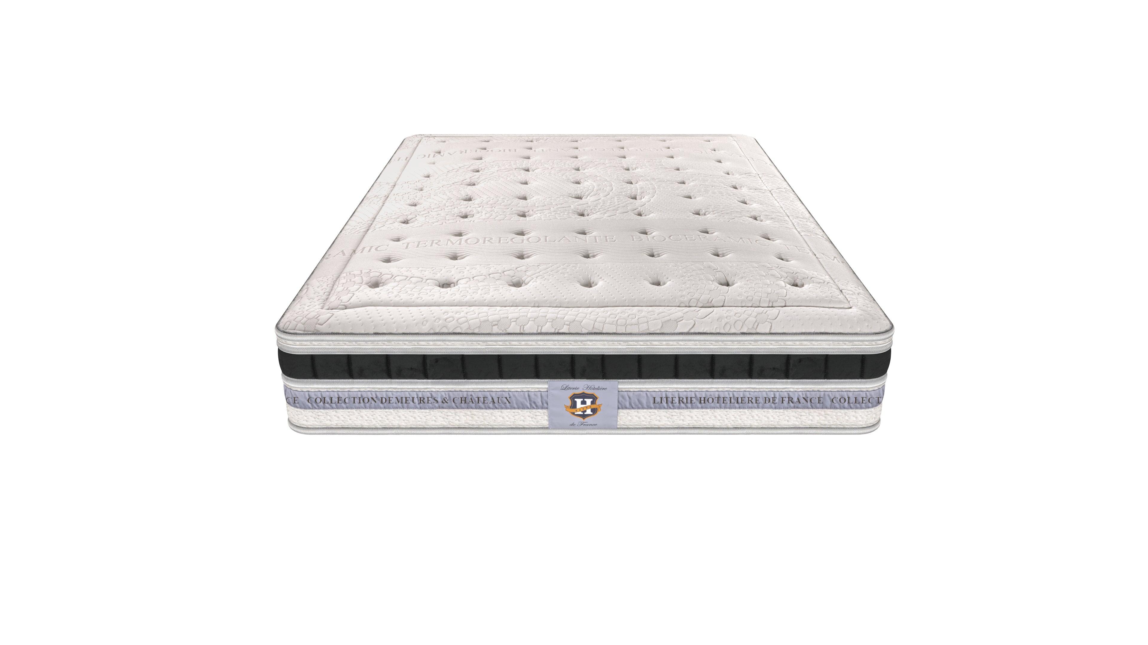 Versailles - Ensemble Matelas + Sommier - Blanc/Noir