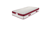 Castelnaud - Ensemble Matelas + Sommier - Blanc/Bordeaux