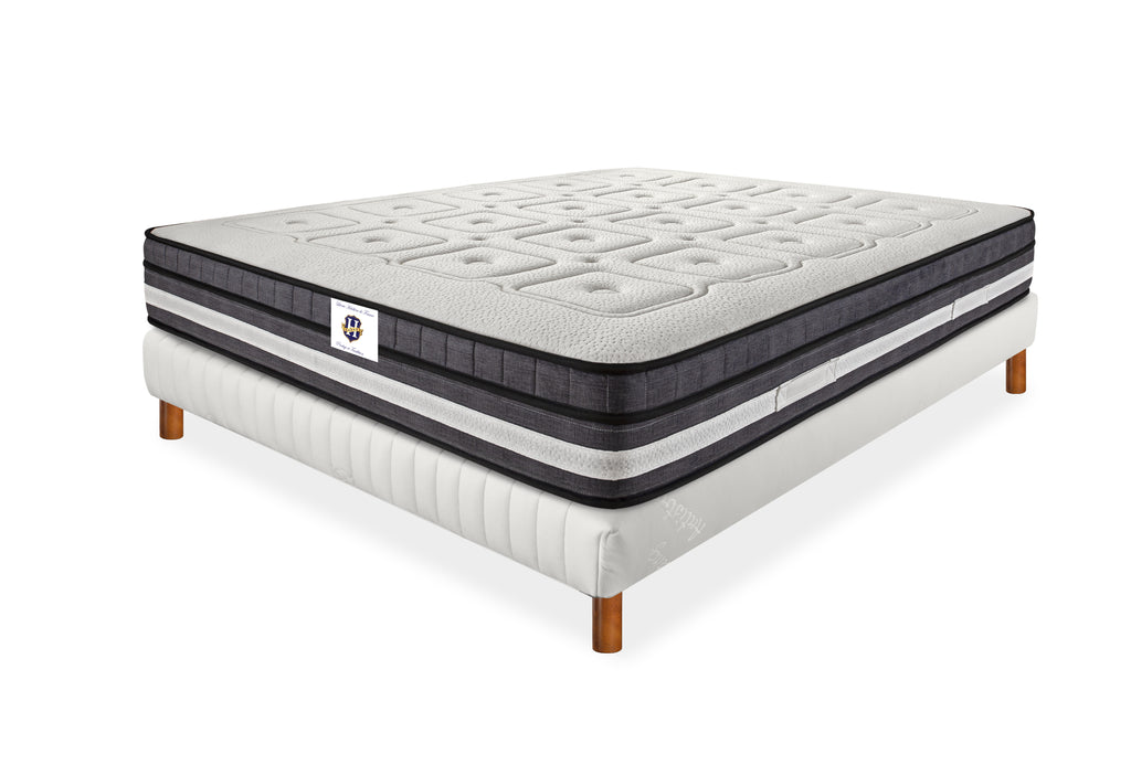 Chinon - Mattress + Box Spring Set - White/Grey