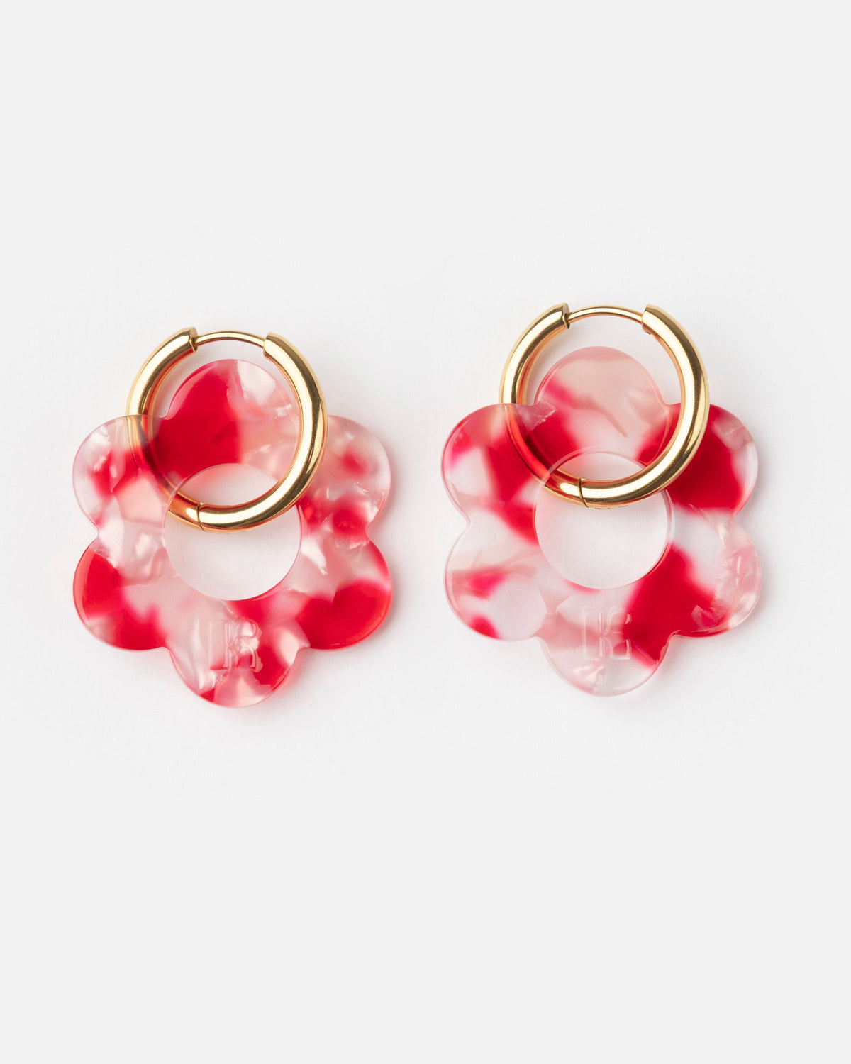 Boucles D'Oreilles Maxi Fleurette - Rouge