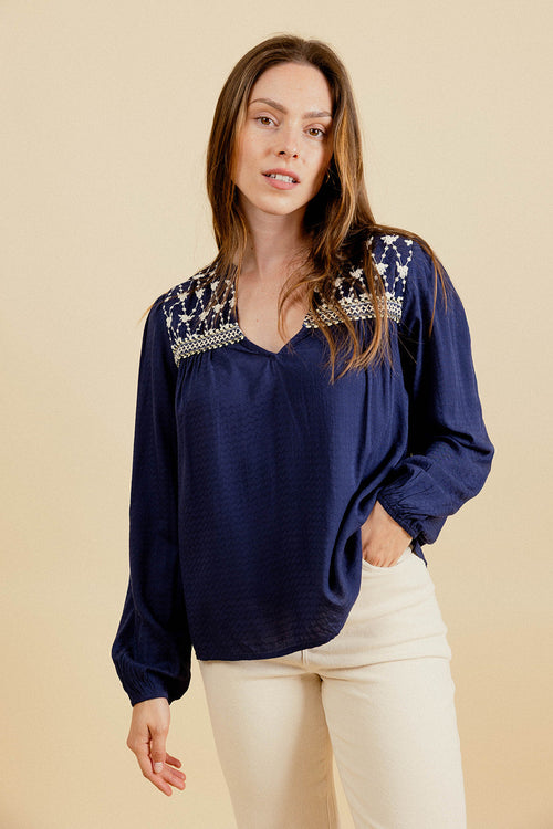 Maxine Blouse - Navy