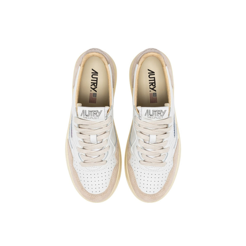 Autry - Sneakers Medalist - Leat/Suede Wht/Gold - Femme