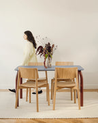 Meko Table - Large - Frosty Blue Top/Auburn Red Legs