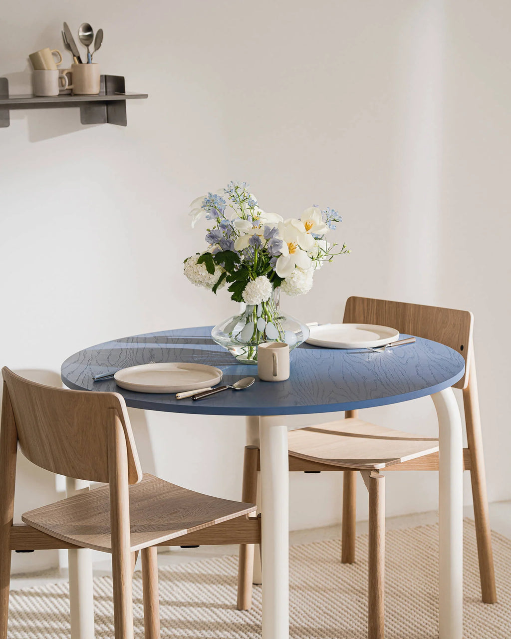 Meko Table - Small - Frosty Blue Top/Piazza Beige Legs