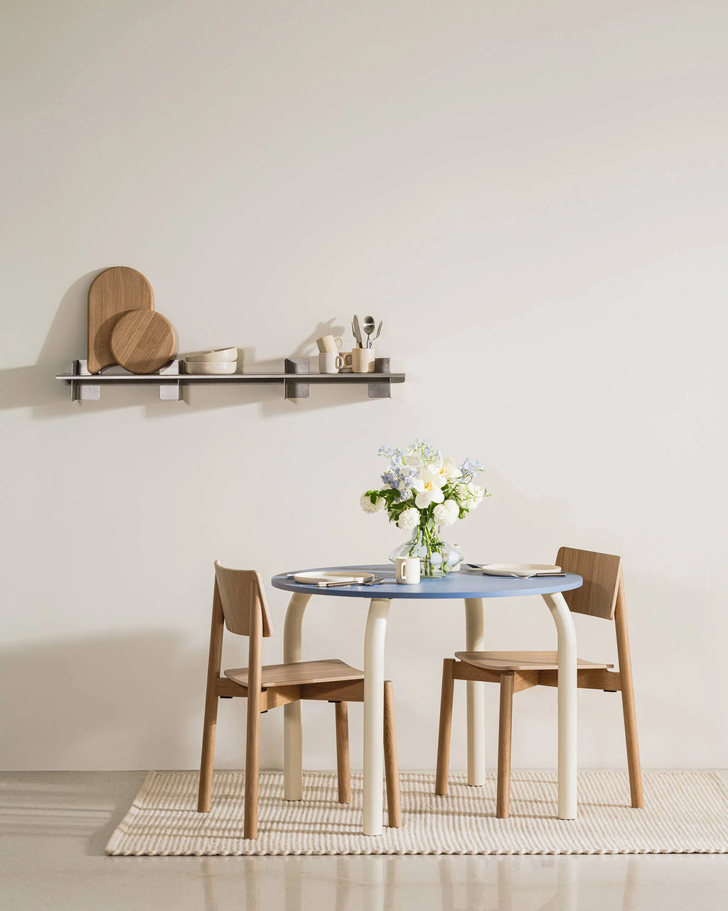 Meko Table - Small - Frosty Blue Top/Piazza Beige Legs