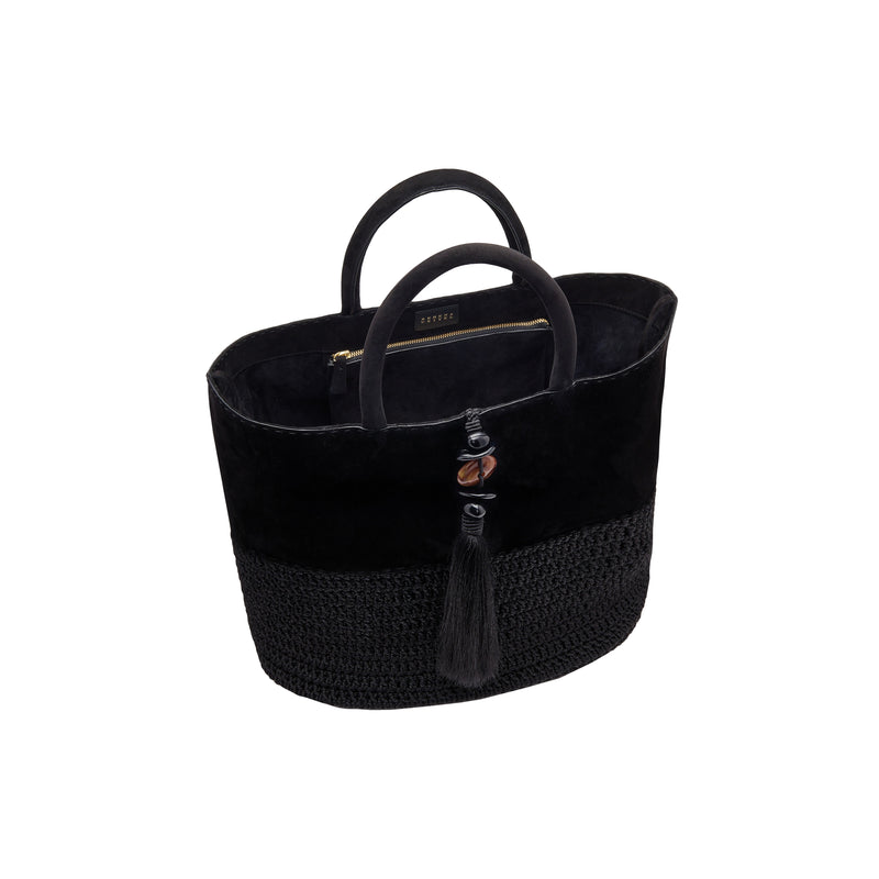 Melita Black Large Tote Bag