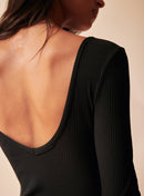 Body Melly Jersey Cotele - Noir