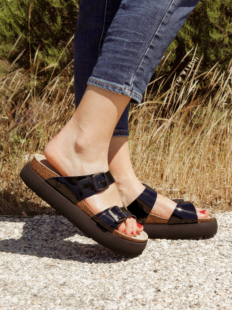 Sandalias Tika Vegan Charol Negro