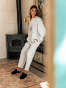 Zuecos negros de lana aterciopelada Riva