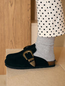 Zuecos Huma Velour Negro