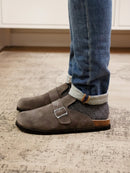 Zuecos Izar Velour Gris Oscuro