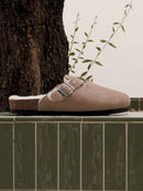 Zuecos Riva Velour Lana Color Topo