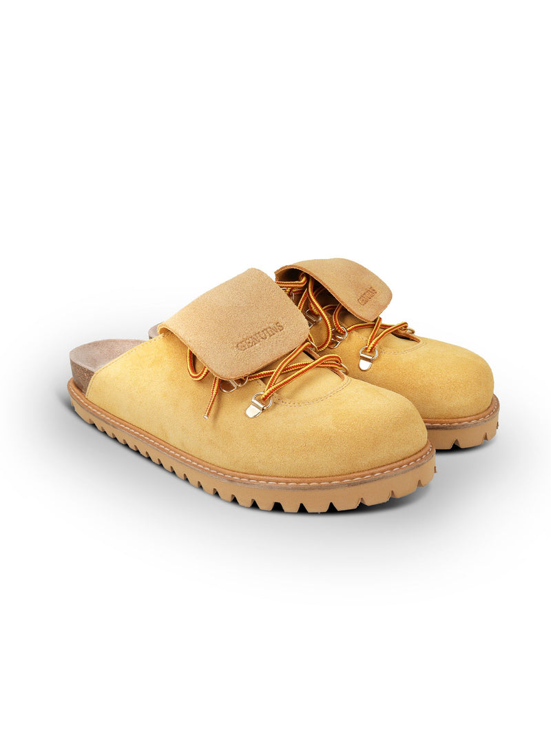 Zuecos tipo pinza de cuero Ambra Velour