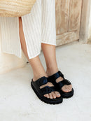 Sandalias Galia de cuero negro