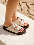 Sandalias Galia De Piel Repujada Chalk