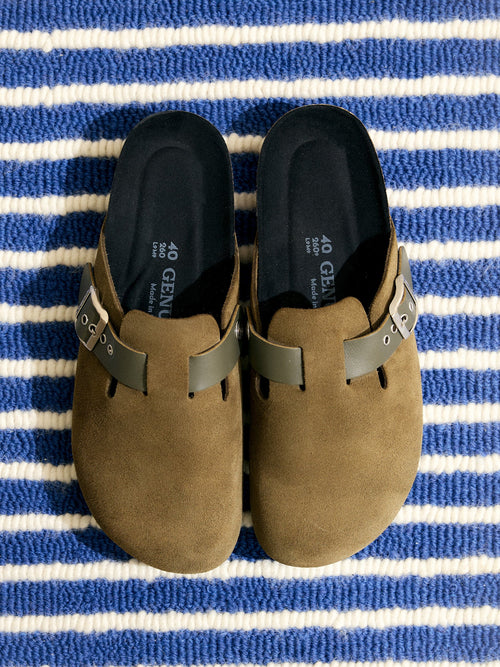 Zuecos Riva Velour Caqui